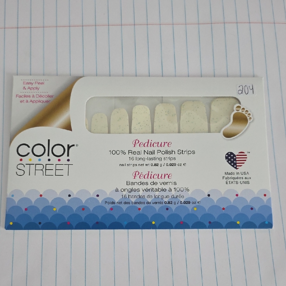 Color Street Pedicure Nail Polish Strips Puka Shell